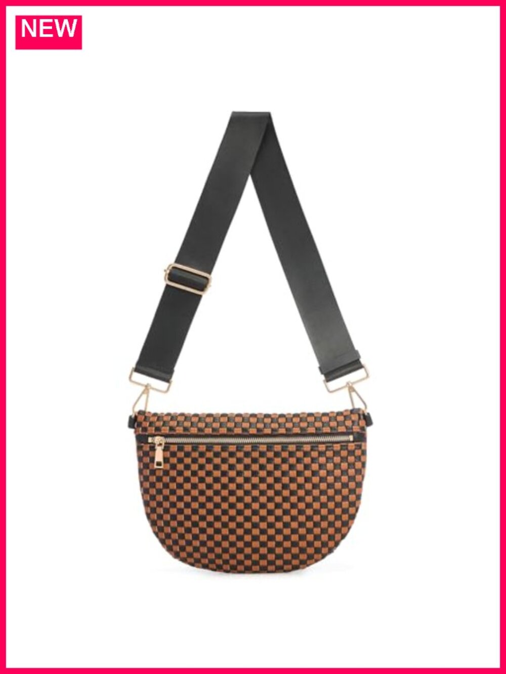 Woven Crossbody Bag PU Waist Pack Travel Sling